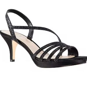 I. Miller Sparkly strappy sandals w/ cone heel